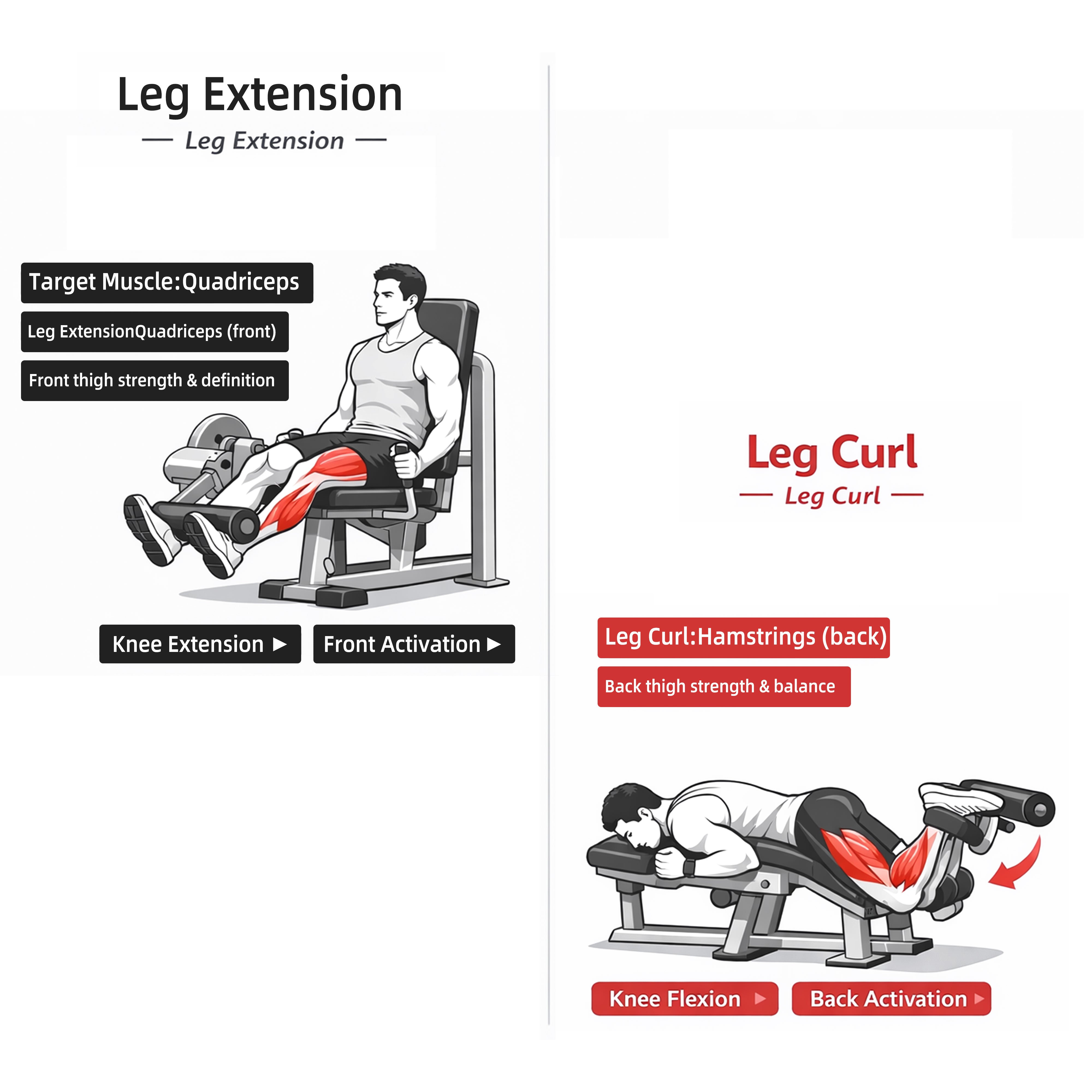 Commercial Multifunctional Leg Curl & Extension Machine