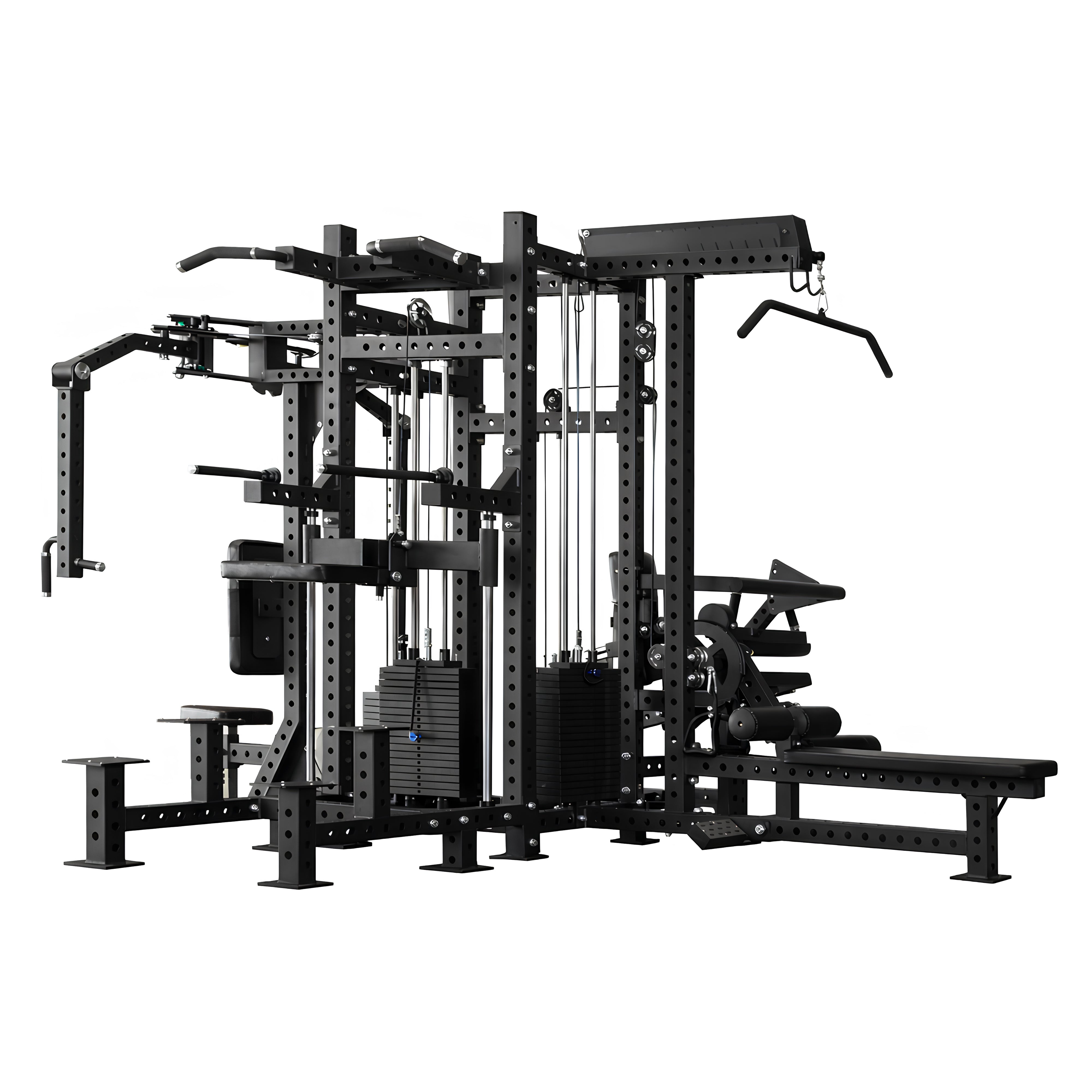 OLIJOY Commercial 4 Station Multi Gym Pin-Loaded System – Full Body Strength Training Machine