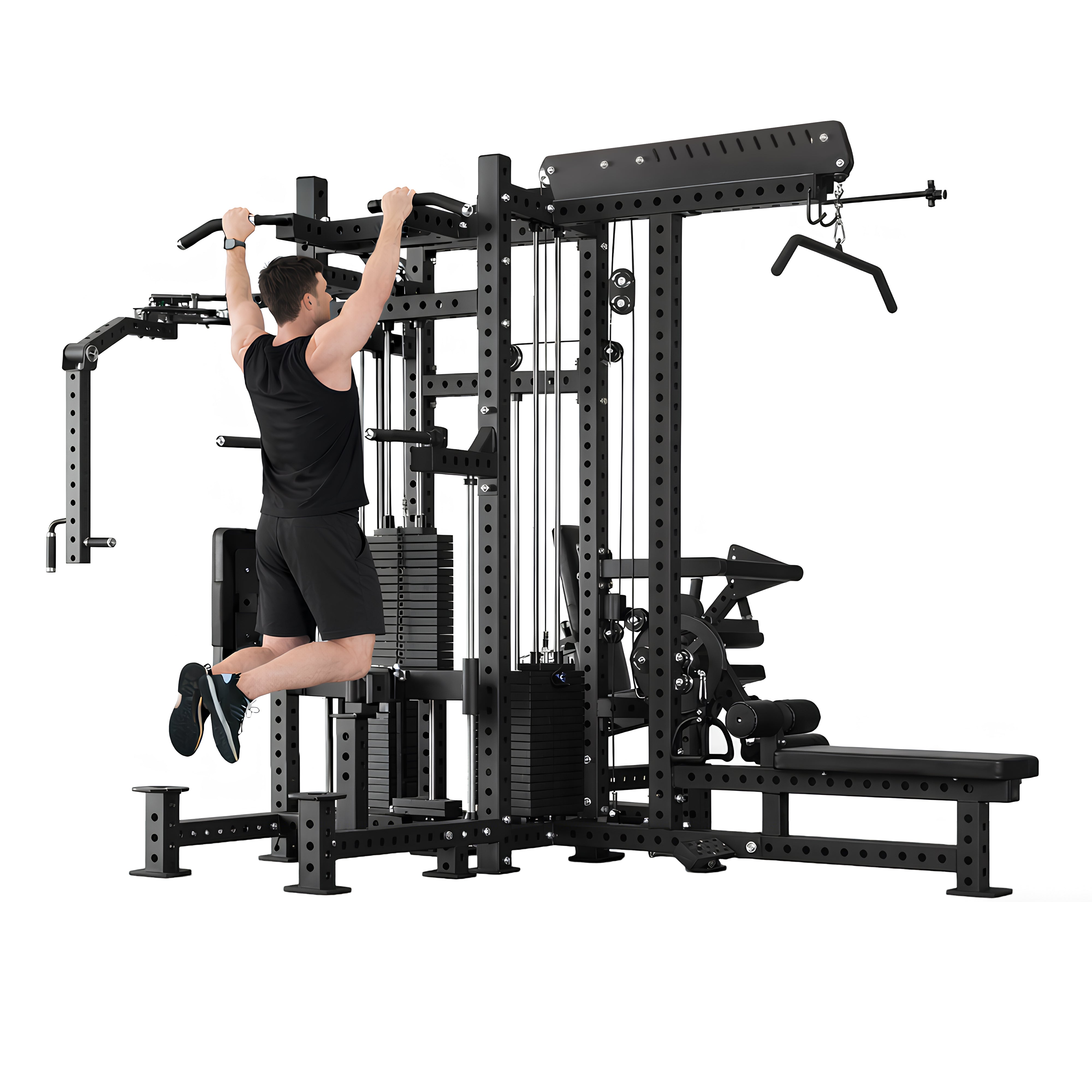 OLIJOY Commercial 4 Station Multi Gym Pin-Loaded System – Full Body Strength Training Machine
