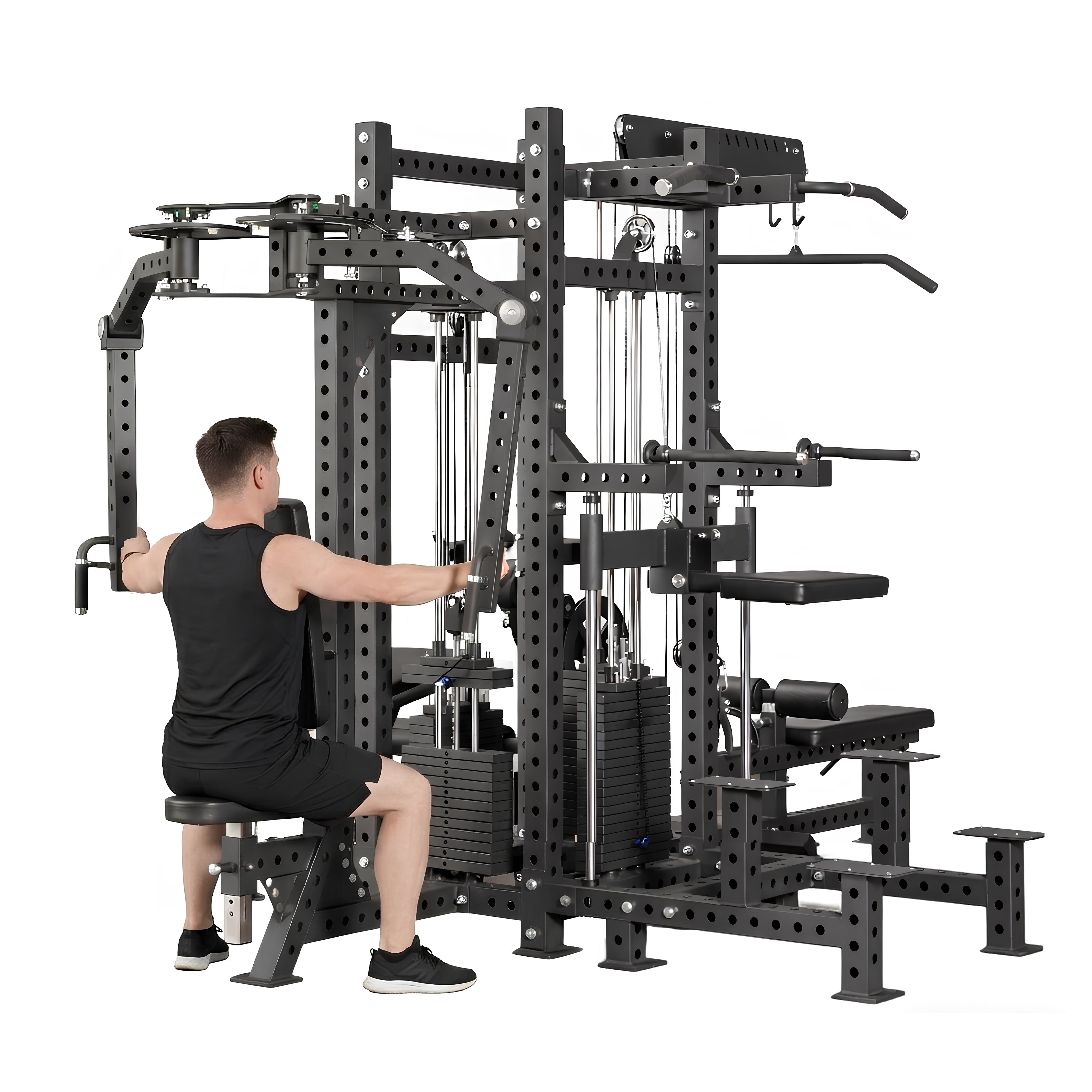 OLIJOY Commercial 4 Station Multi Gym Pin-Loaded System – Full Body Strength Training Machine