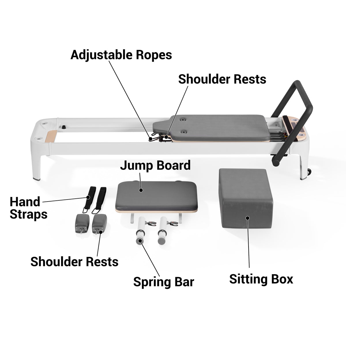 OLI JOY Aluminium Alloy Fixed Track Pilates Reformer
