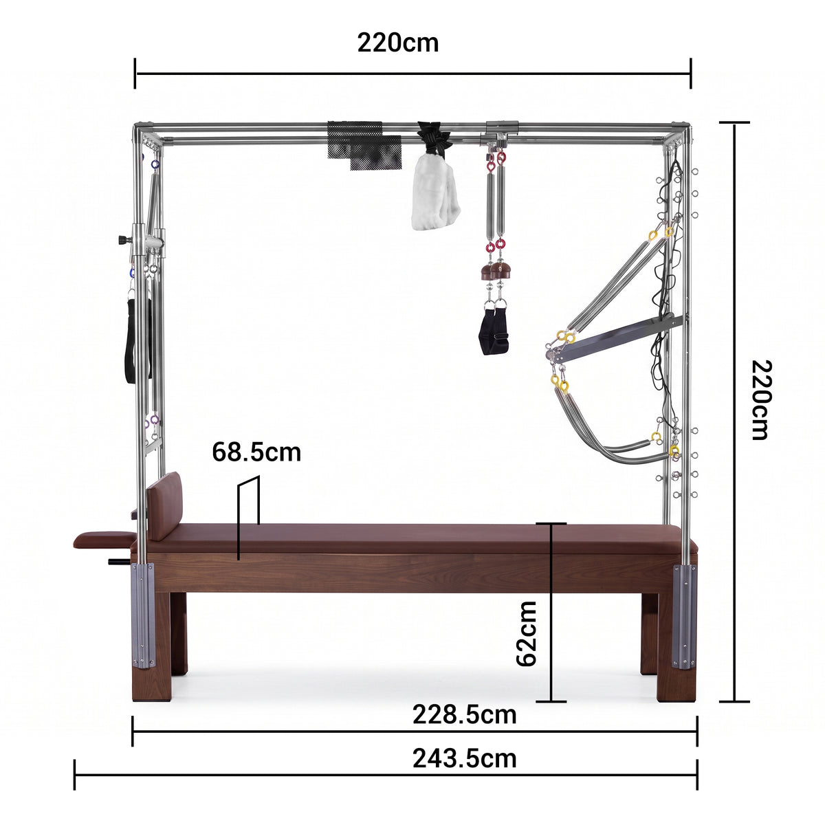 Elevated 620mm bed height and full-height 2200mm trapeze frame