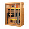 3 person infrared sauna wood finish