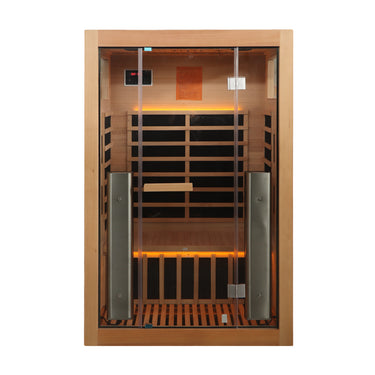  2 person infrared sauna wood finish