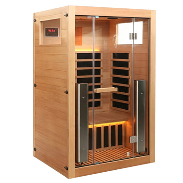  2 person infrared sauna wood finish