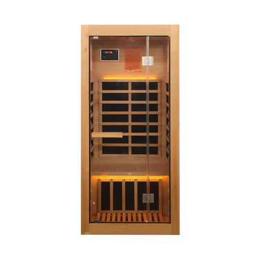 1 person infrared sauna natural wood 