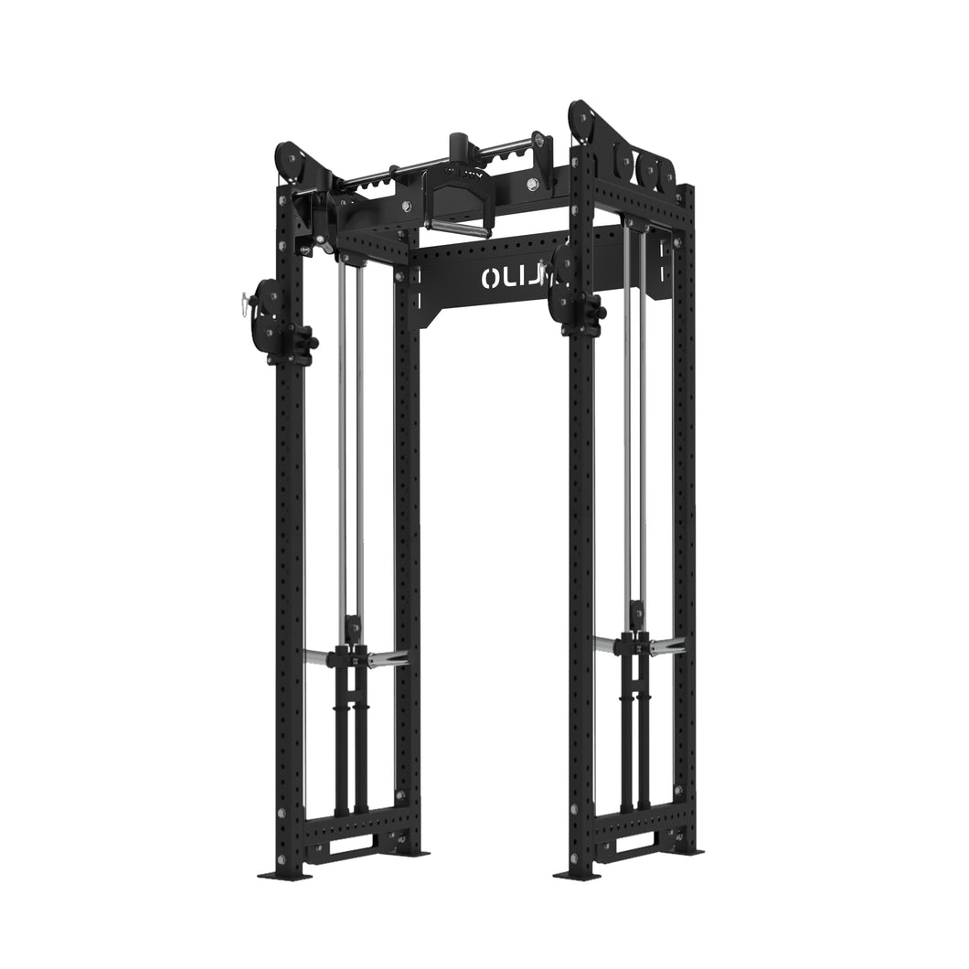 Cable Crossover Trainer Modular Power Rack System Plates Loaded with Adjustable Chin Up Bar