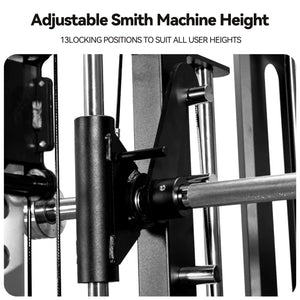 All-in-One Smith Machine Cable Crossover – Pin-Loaded Strength Trainer for Home & Commercial Gym
