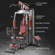 Load image into Gallery viewer, Lat Pulldown, Shoulder &amp; Chest &amp; Leg Press with High-Low Rowing Multi-Functional-Station – Pin Loaded
