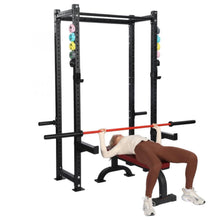 Load image into Gallery viewer, Preorder Oli Joy Half Cage Power Rack with Weight Plate Storage System &amp; Adjustable Bench, 2.0mm Steel Frame
