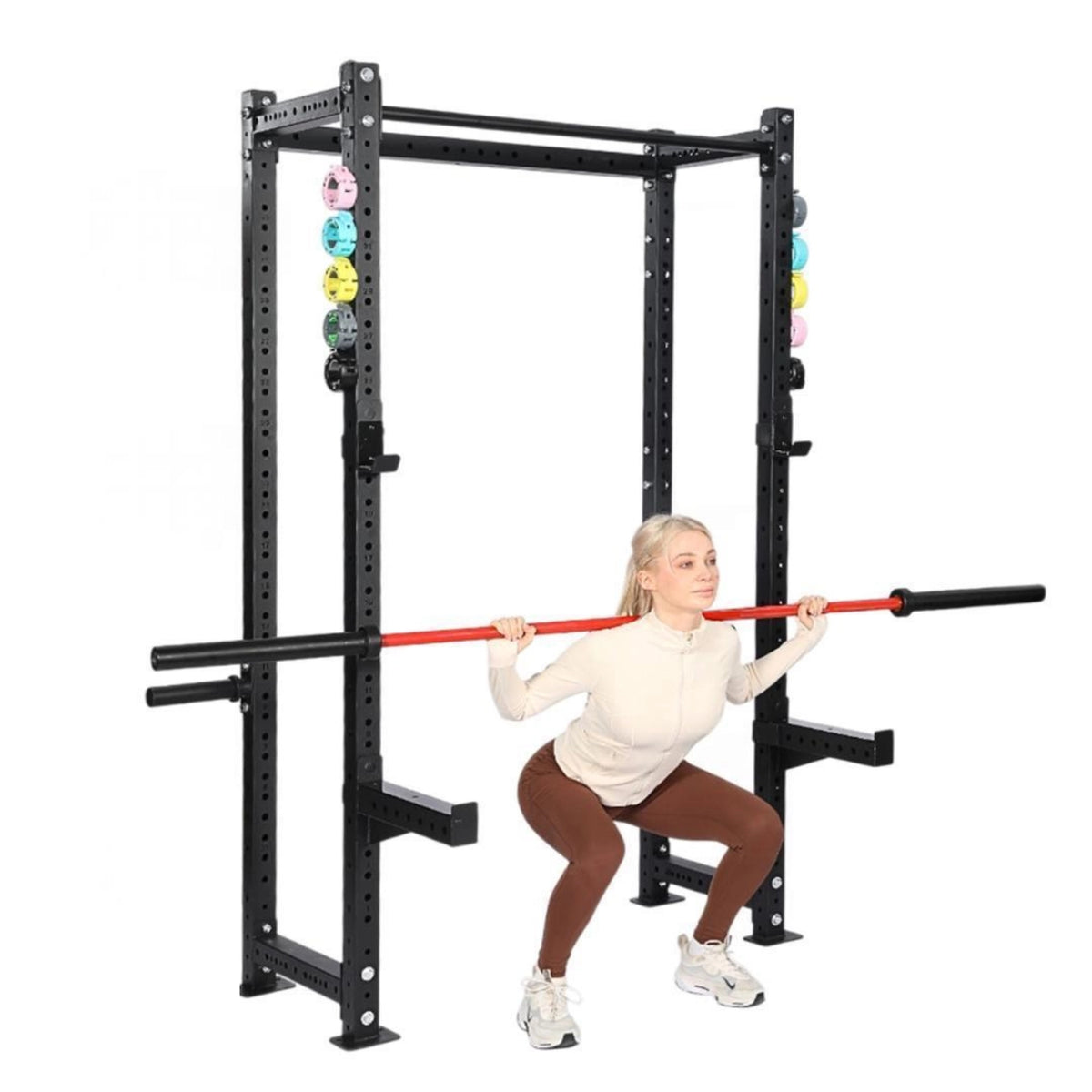 OLI JOY Home Gym Modular Half Cage Squat Rack with Weight Storage