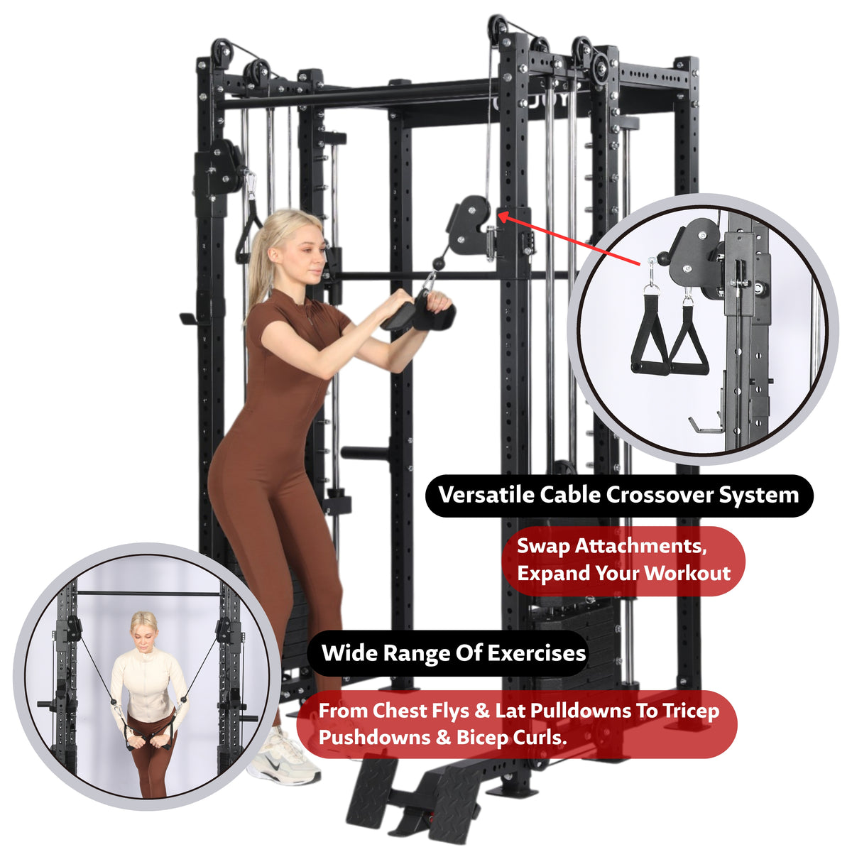 OLI JOY All-in-One Pin-Loaded Smith Machine Functional Trainer