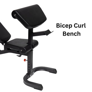 Adjustable Leg Curl Bicep Curl Workout Bench