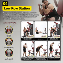 Load image into Gallery viewer, Lat Pulldown, Shoulder &amp; Chest &amp; Leg Press with High-Low Rowing Multi-Functional-Station – Pin Loaded
