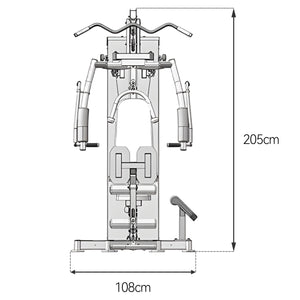 Lat Pulldown, Shoulder & Chest & Leg Press with High-Low Rowing Multi-Functional-Station – Pin Loaded