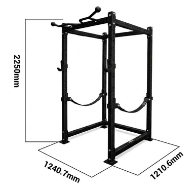 Preorder Oli Joy Full Cage Power Rack with Heavy-Duty Steel Frame with 150 kg Black Bumper Plates, Barbell,Bench &  Mat