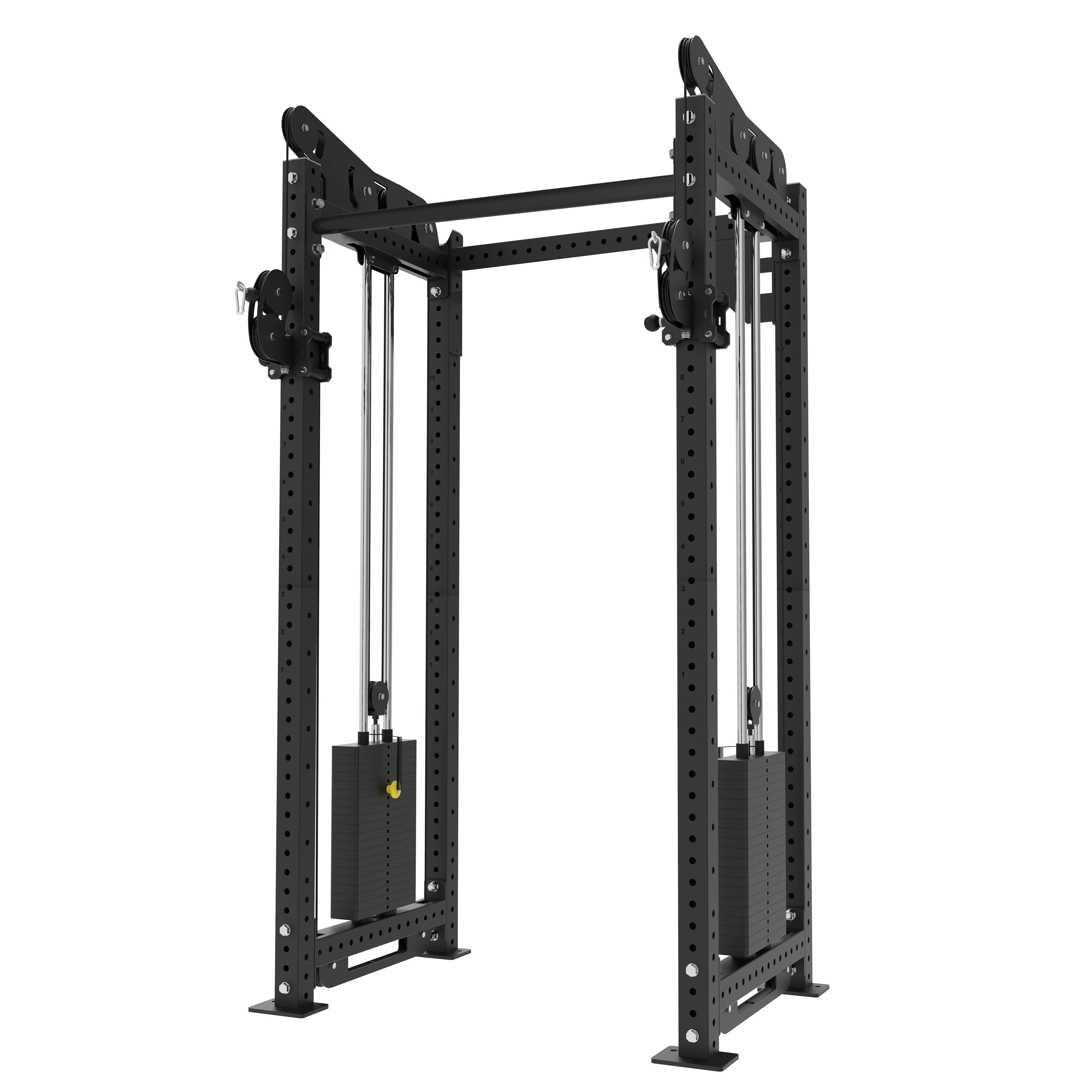 Oli Joy 5492 Functional Trainer Power Rack with 100 kg Plates, Barbell, Bench & Air Bike