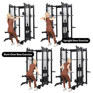 All-in-One Smith Machine + Cable Crossover with 70KG stacks– 2.0mm Modular Power Rack System