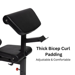 Adjustable Leg Curl Bicep Curl Workout Bench