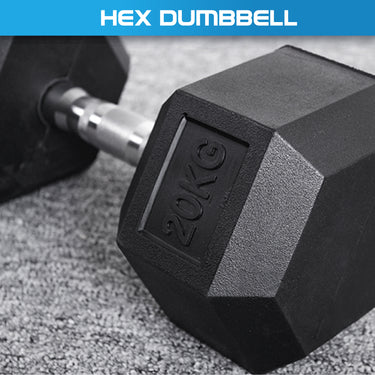 7.5kg to 22.5kg Hex Dumbbell & Storage Rack Bundle (6 pairs - 180kg) - Oli Joy Sports 