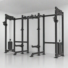 Load image into Gallery viewer, DualMax Power Rack Modular Power Rack System Pin Loaded Cable System with Adjustable Chin Up Bar
