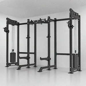 DualMax Power Rack Modular Power Rack System Pin Loaded Cable System with Adjustable Chin Up Bar