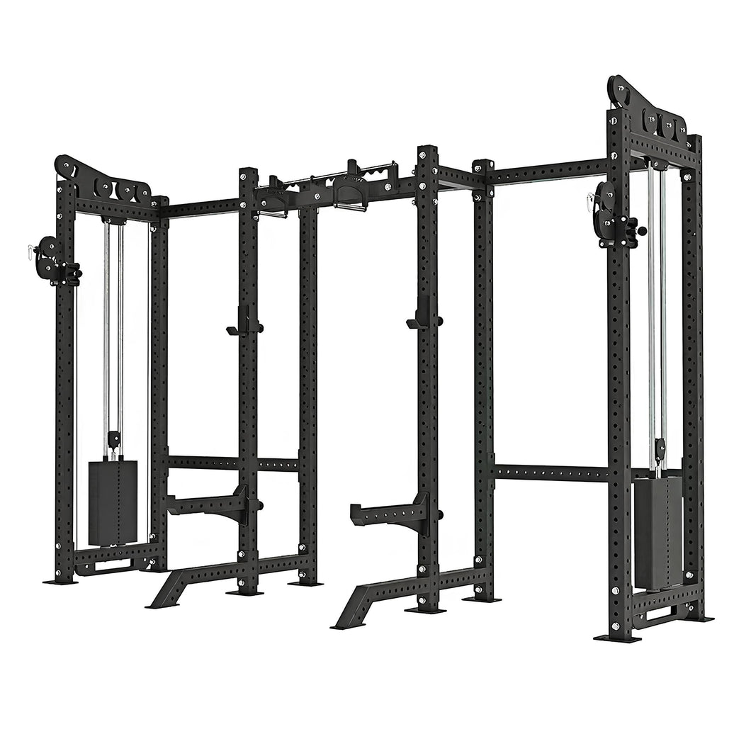 DualMax Power Rack Modular Power Rack System Pin Loaded Cable System with Adjustable Chin Up Bar
