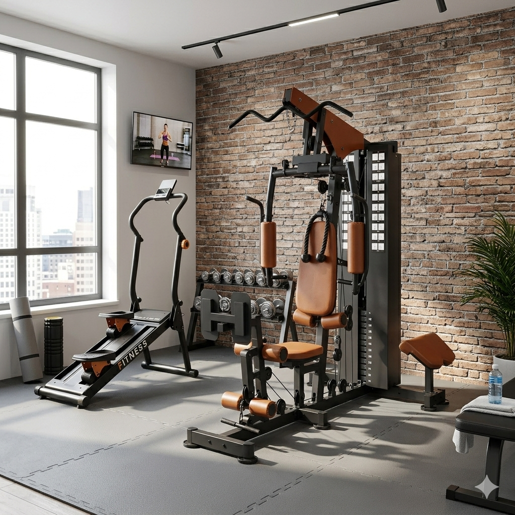 Multi-Functional-Station – Pin Loaded & Magnetic Vertical Stair Climber  Home gym Bundle