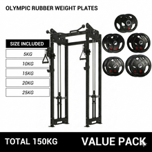 Load image into Gallery viewer, 3.0mm cable crossover machine plate load with 150kg Rubber plates
