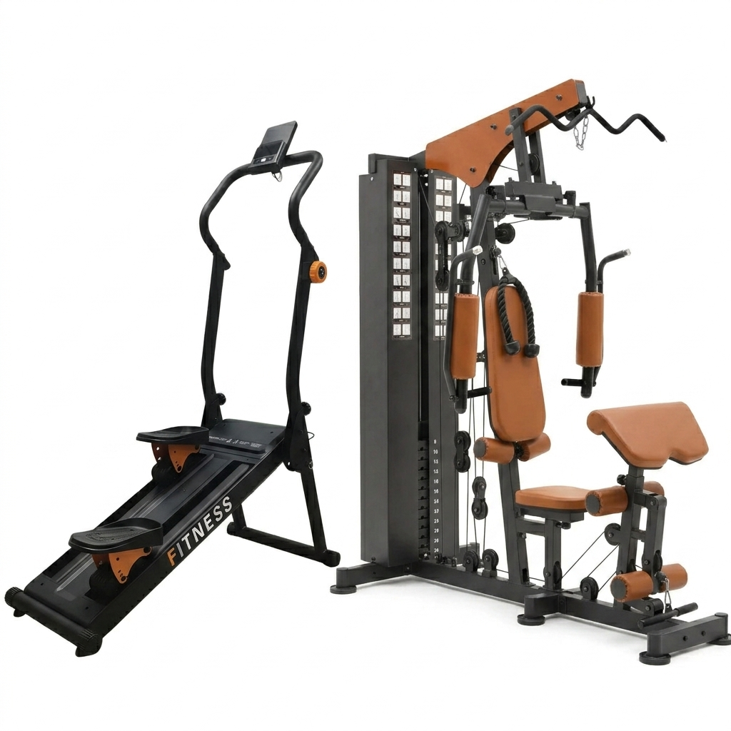 Multi-Functional-Station – Pin Loaded & Magnetic Vertical Stair Climber  Home gym Bundle