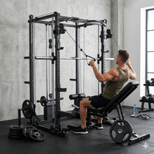 Load image into Gallery viewer, Impact Home gym fitness Multi Trainer（5383） + Adjustable Bench + Olympic Weight Plates(100kg) + Olympic Barbell
