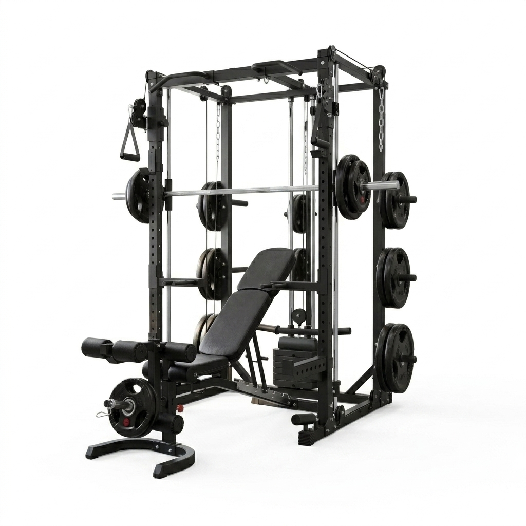 Impact Home gym fitness Multi Trainer（5383） + Adjustable Bench + Olympic Weight Plates(100kg) + Olympic Barbell