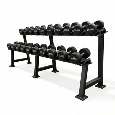 OLI JOY 16 Pairs Round Dumbbells Bundle(2.5KG-40KG) 680kg with 2 Dumbbell Rack