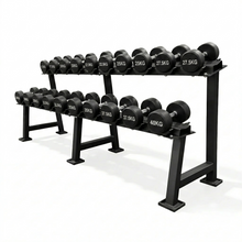 Load image into Gallery viewer, OLI JOY 16 Pairs Round Dumbbells Bundle(2.5KG-40KG) 680kg with 2 Dumbbell Rack
