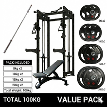 Load image into Gallery viewer, Ultimate 3.0mm Cable Crossover plate load &amp; Free Weight Training System（100kg rubber plates weights））
