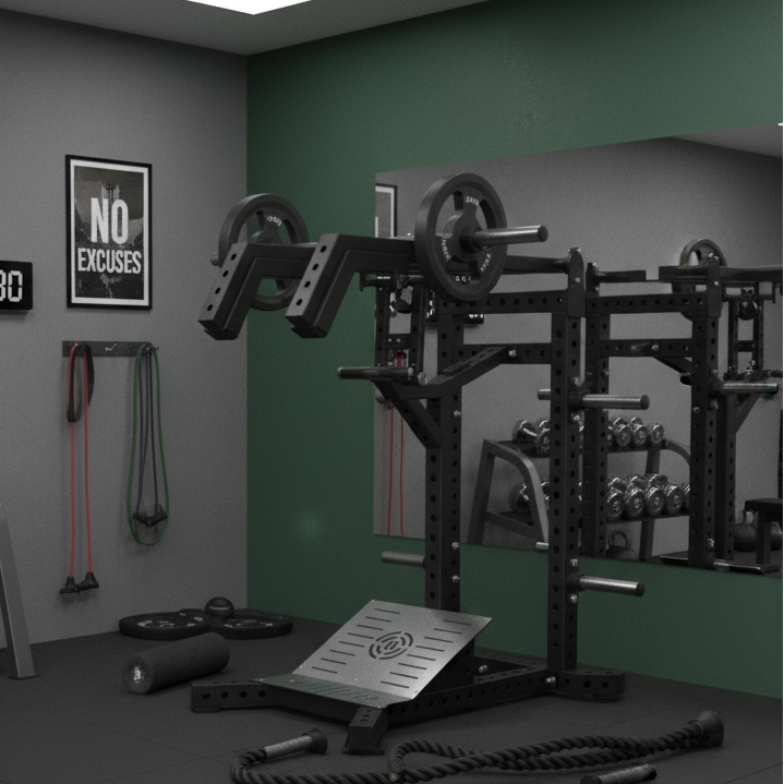 Commercial Hack Squat Machine 150kg Olympic Rubber Bumper Plates Set