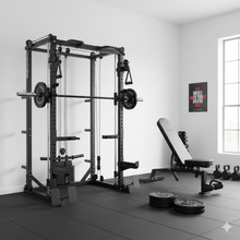 Load image into Gallery viewer, Oli Joy 5383 Elite Strength Bundle – Smith Machine with 150 kg Olympic Bumper Plates, Barbell &amp; Adjustable Bench
