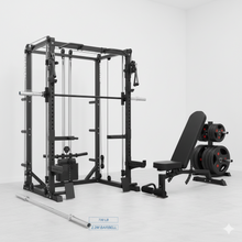 Load image into Gallery viewer, Oli Joy 5383 Pro Strength Bundle – Smith Machine with 155 kg Olympic Plates, Barbell &amp; Adjustable Bench
