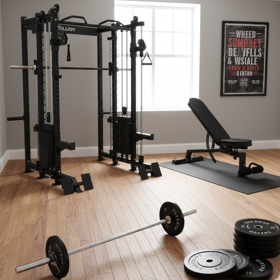 Oli Joy 8019 Elite Modular Power Rack Bundle – All-in-One Smith Machine with 140 kg Stacks & 150 kg Plates