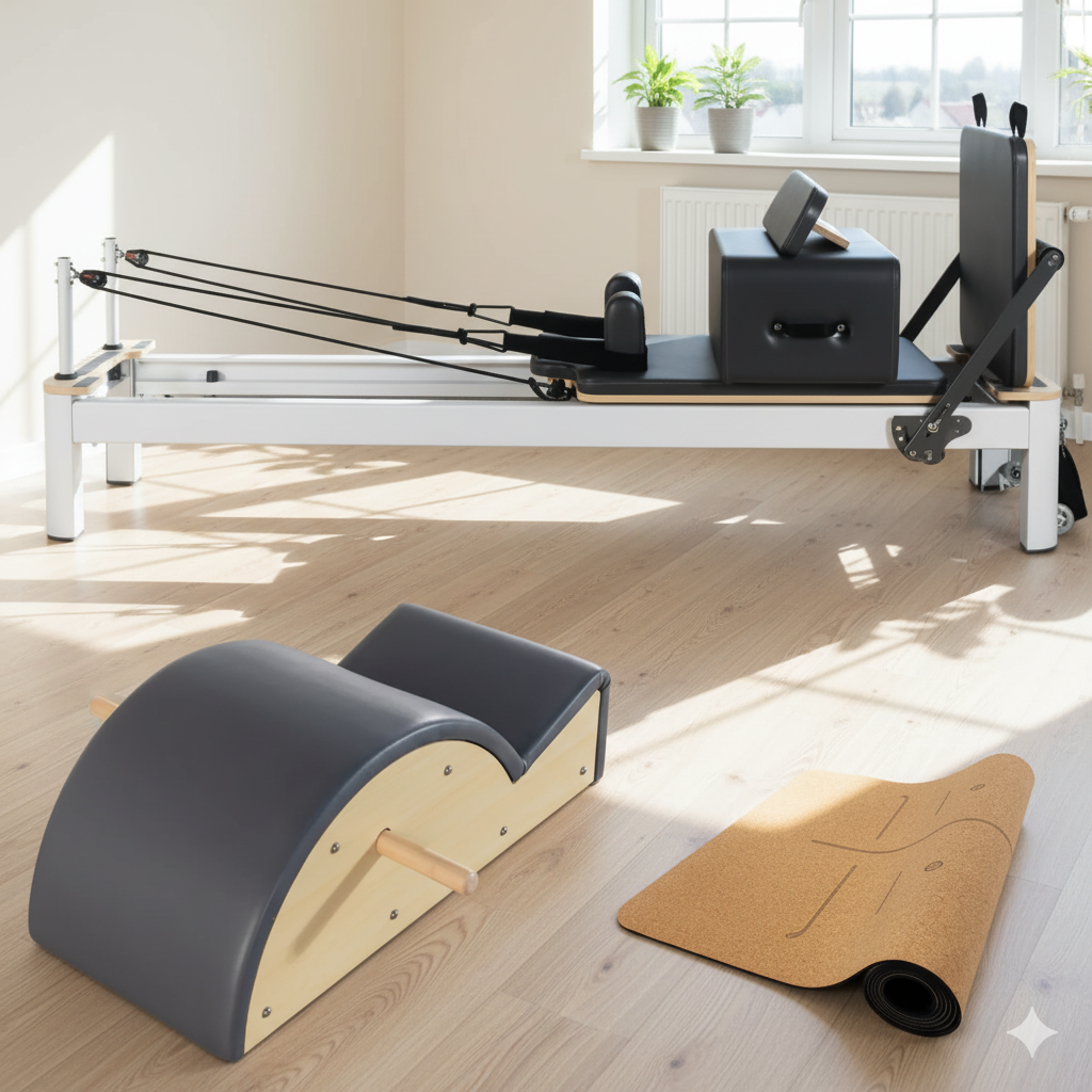 Oli Joy 5395 StudioFit Pilates Bundle – Aluminium Reformer with Box, Jumpboard & Spine Corrector