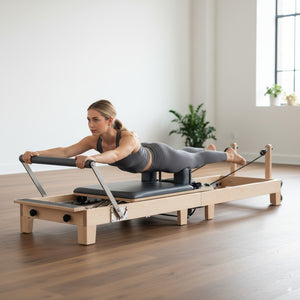 Foldable Pilates Reformer — Oak Wood (Home-Friendly / Studio-Capable)