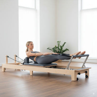 OLI JOY Home Foldable Oak Wood Pilates Reformer
