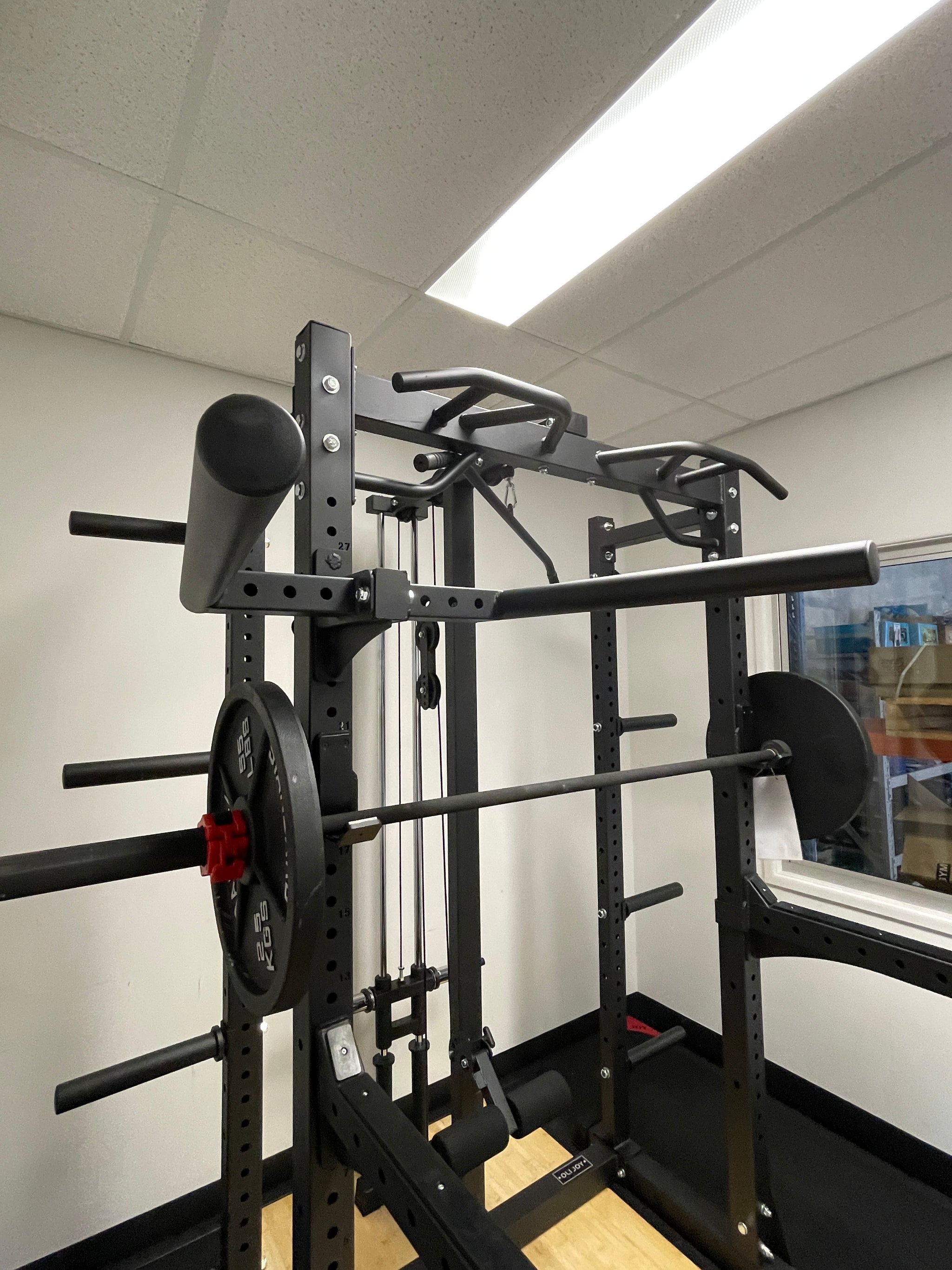 Multifunctional Squat Rack Lat Pull Down Dip Bar Chin Up Bar Landmine - Oli Joy Sports 