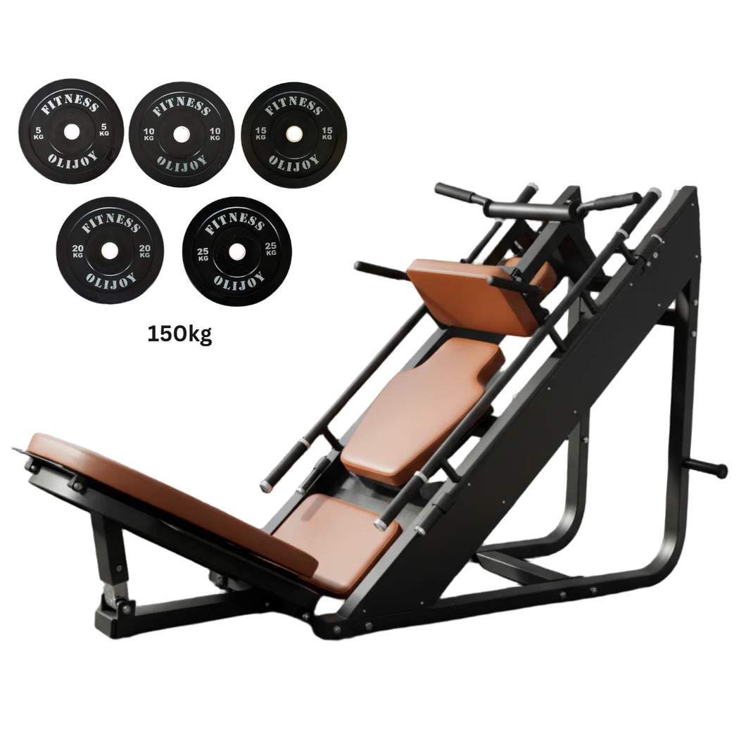 Oli Joy ProPress 45 — Commercial 45° Leg Press & Hack Squat (2-in-1)150KG Rubber Bumper Plates