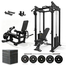 Load image into Gallery viewer, Oli Joy 5580 Elite Pro Strength Bundle – Cable Crossover Power Rack with 150 kg Plates &amp; Leg Curl Machine
