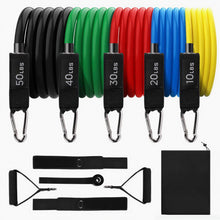 Load image into Gallery viewer, 11PCS Resistance Bands Set for Home Gym – Workout Exercise Bands with Handles, Door Anchor &amp; Ankle Straps
