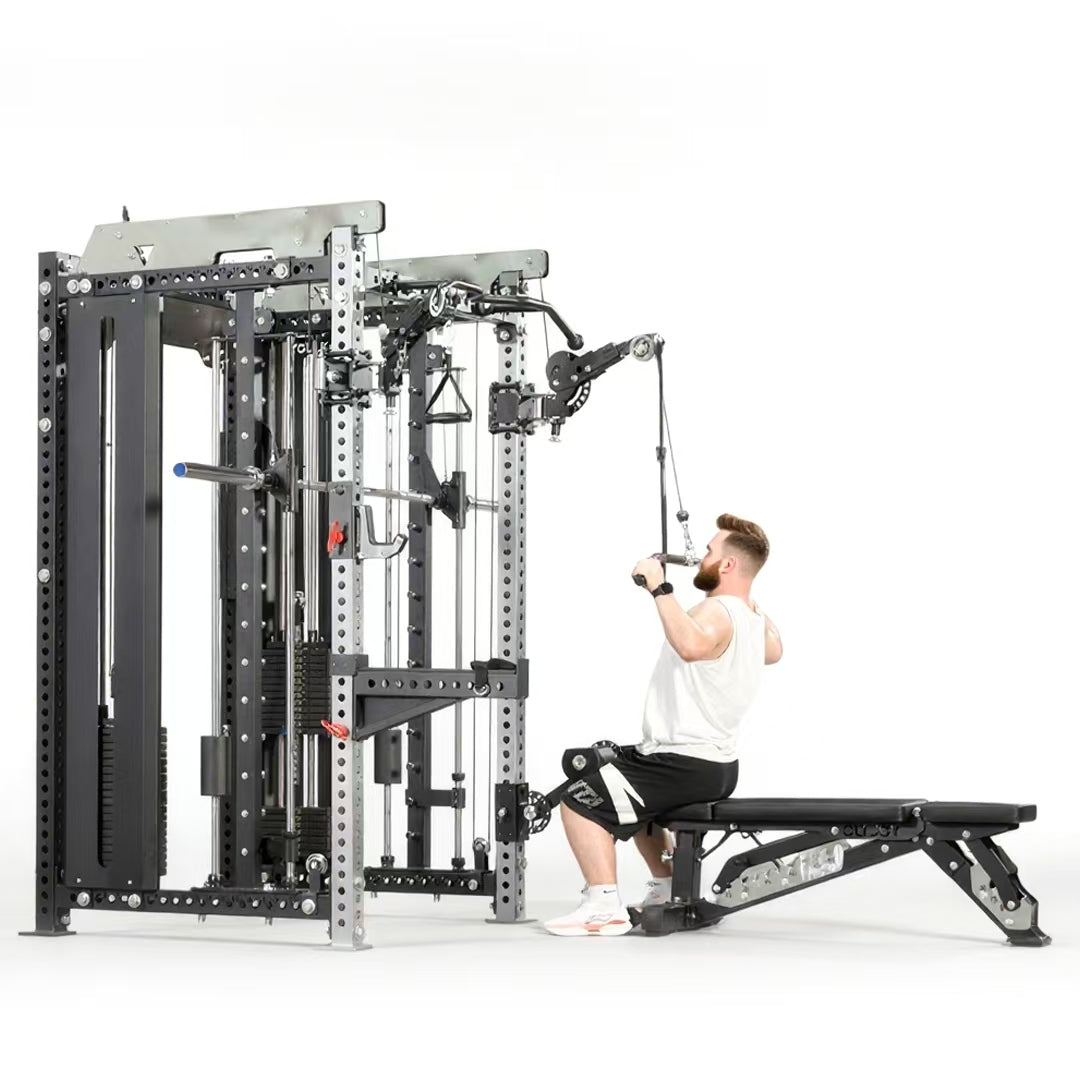 All-in-One Smith Machine Cable Crossover – Pin-Loaded Strength Trainer for Home & Commercial Gym