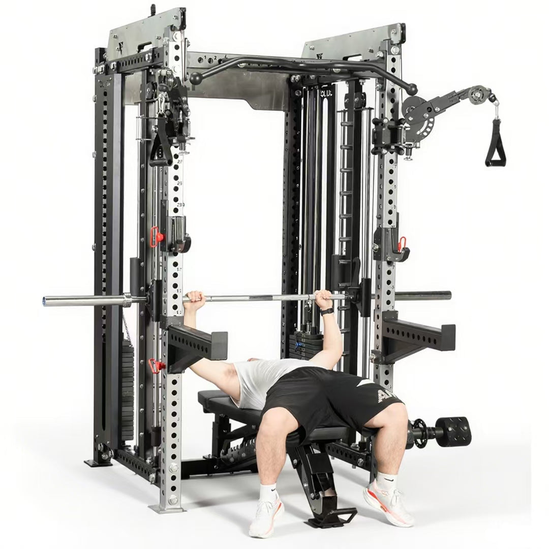 All-in-One Smith Machine Cable Crossover – Pin-Loaded Strength Trainer for Home & Commercial Gym