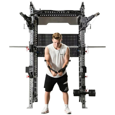 All-in-One Smith Machine Cable Crossover Machine Pin Load +3 Point Adjustable Bench