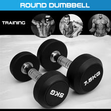 Load image into Gallery viewer, 5kg to 15kg Round Dumbbell &amp; Storage Rack Bundle (3 pairs - 60kg)
